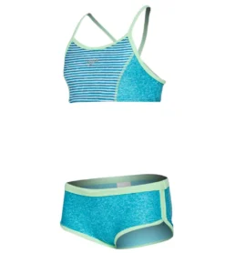 Speedo Girls' Print Blocked Two Piece Set (Big Kid)