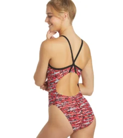 Shark Thin Strap One Piece Swimsuit 7 Shark Thin Strap One Piece Swimsuit -Speede Trendy 5667029352616 red 3a