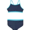 Little Girls' UPF 50+ Active Contrast Solid Two Piece Boyshort Bikini Set