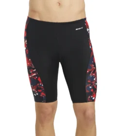 Paint Splatter Piped Splice Jammer Swimsuit -Speede Trendy 5672531329192 redmulti 6a