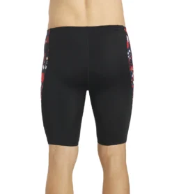 Paint Splatter Piped Splice Jammer Swimsuit -Speede Trendy 5672531329192 redmulti 9a