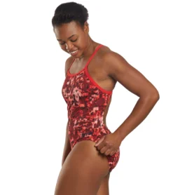 Nike Women's HydraStrong Fire Racerback One Piece Swimsuit -Speede Trendy 5677669187752 universityred 5a