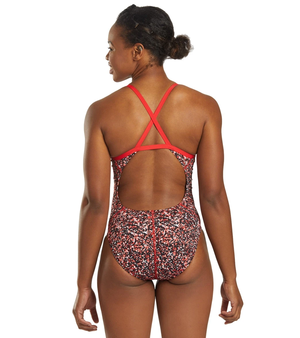 Nike Women's HydraStrong Pixel Party Crossback One Piece Swimsuit 3 Nike Women's HydraStrong Pixel Party Crossback One Piece Swimsuit - Image 3