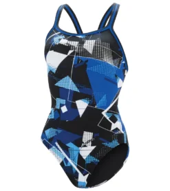 Women's Reliance Renegade DBX Back One Piece Swimsuit -Speede Trendy 6254372749480 blue 3a