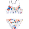 Roxy Girls' Friendly Flower Two Piece Crop Top Bikini Set