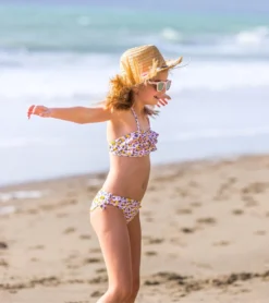 Girls' Leopard Love Two Piece Bandeau Bikini Set (Toddler, Little Kid, Big Kid) -Speede Trendy 6747572928680 pink 4a