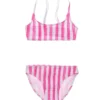 Girls' Fiesta Stripe Shirred Crop Two Piece Bikini (Big Kid)