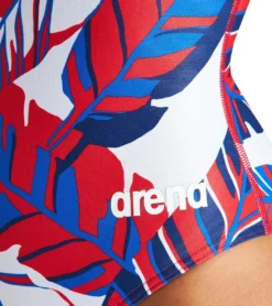 Arena Women's Tropicals Light Drop Back One Piece Swimsuit -Speede Trendy 6813959258280 navyredmulti 4a
