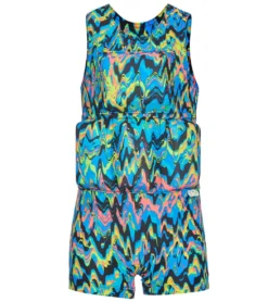Boy's Neon Multi Chevron Floatation Swimsuit