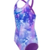 Nike Girls' Rainbow Cloud Dye Crossback One Piece Swimsuit (Big Kid)
