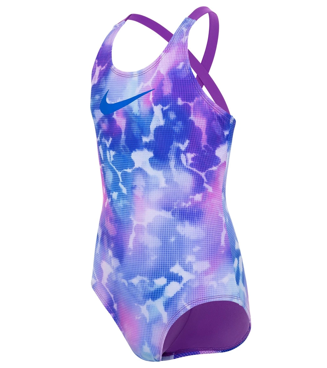 Nike Girls' Rainbow Cloud Dye Crossback One Piece Swimsuit (Big Kid) 1 Nike Girls' Rainbow Cloud Dye Crossback One Piece Swimsuit (Big Kid)