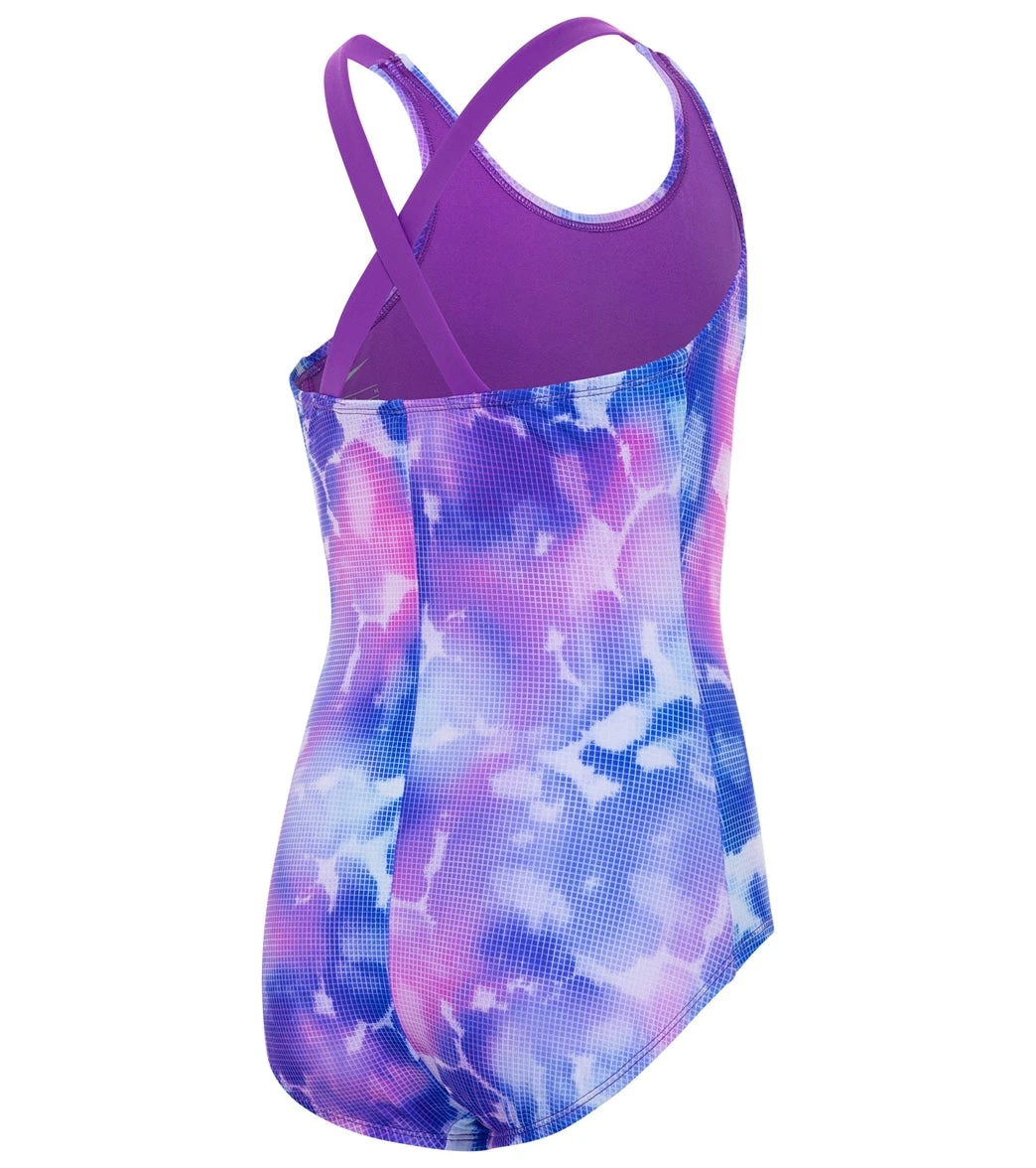 Nike Girls' Rainbow Cloud Dye Crossback One Piece Swimsuit (Big Kid) 2 Nike Girls' Rainbow Cloud Dye Crossback One Piece Swimsuit (Big Kid) - Image 2