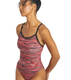 Drift Thin Strap One Piece Swimsuit -Speede Trendy 6942387339432 red 5a