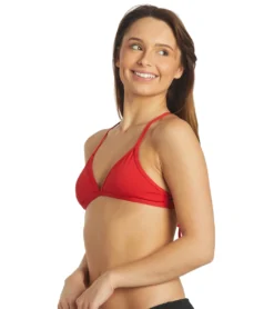 Women's Triangle Solid Bikini Top -Speede Trendy 7012302323880 red 5a