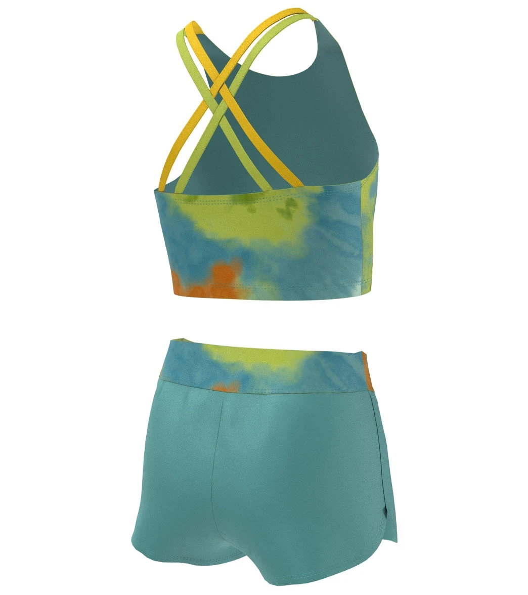 Nike Girls' Tie Dye Spiderback Two Piece Mid Bikini Set (Big Kid) 2 Nike Girls' Tie Dye Spiderback Two Piece Mid Bikini Set (Big Kid) - Image 2