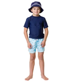 Boys' Aqua Bloom Volley Board Short (Toddler, Little Kid, Big Kid) -Speede Trendy 7217016078504 blue 6a