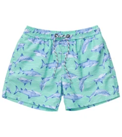 Boys' Minty Shark Volley Board Short (Toddler, Little Kid, Big Kid)