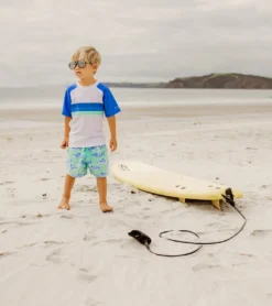 Boys' Minty Shark Volley Board Short (Toddler, Little Kid, Big Kid) -Speede Trendy 7217018634408 mint 5a