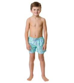 Boys' Minty Shark Volley Board Short (Toddler, Little Kid, Big Kid) -Speede Trendy 7217018634408 mint 6a