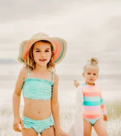 Girls' Spearmint Spot Frilled Bandeau Bikini Set (Toddler, Little Kid, Big Kid) -Speede Trendy 7217018667176 mint 4a