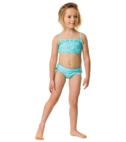 Girls' Spearmint Spot Frilled Bandeau Bikini Set (Toddler, Little Kid, Big Kid) -Speede Trendy 7217018667176 mint 7a