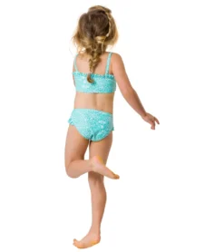 Girls' Spearmint Spot Frilled Bandeau Bikini Set (Toddler, Little Kid, Big Kid) -Speede Trendy 7217018667176 mint 8a