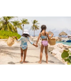 Girls' Sky Dye Frilled Bandeau Bikini Set (Toddler, Little Kid, Big Kid) -Speede Trendy 7217022828712 blue 6a