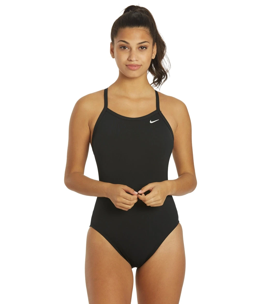 Nike Women's HydraStrong Solid Poly Racer Back One Piece Swimsuit 1 Nike Women's HydraStrong Solid Poly Racer Back One Piece Swimsuit