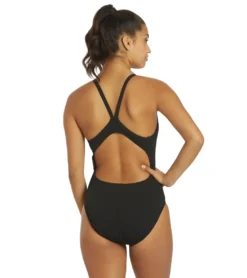 Nike Women's HydraStrong Solid Poly Racer Back One Piece Swimsuit 7 Nike Women's HydraStrong Solid Poly Racer Back One Piece Swimsuit -Speede Trendy 7228379332776 black 3a