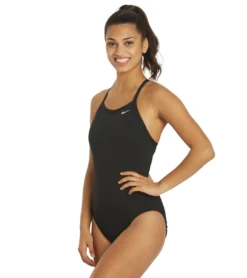 Nike Women's HydraStrong Solid Poly Racer Back One Piece Swimsuit 9 Nike Women's HydraStrong Solid Poly Racer Back One Piece Swimsuit -Speede Trendy 7228379332776 black 5a