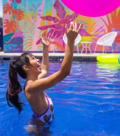 Sporti X Tyler Wallach Limited Edition Heart Face Tie Back One Piece Swimsuit -Speede Trendy 7242999529640 white 3a