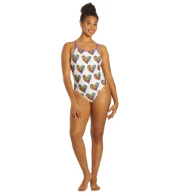 Sporti X Tyler Wallach Limited Edition Heart Face Tie Back One Piece Swimsuit -Speede Trendy 7242999529640 white 7a