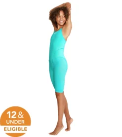 Speedo Women's Vanquisher Kneeskin Tech Suit Swimsuit -Speede Trendy 7300840652968 blueice 4a