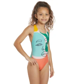 Sporti X ALILscribble Limited Edition Summer Heat Wide Strap Cross Back One Piece Swimsuit Youth (22-28) -Speede Trendy 7326811422888 multi 2a