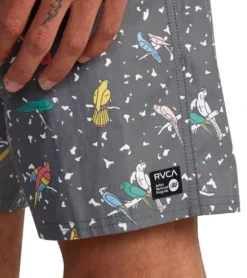 RVCA Men's LP X KLW Elastic 17" Boardshorts -Speede Trendy 7375235645608 black 5a