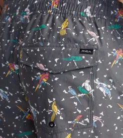 RVCA Men's LP X KLW Elastic 17" Boardshorts -Speede Trendy 7375235645608 black 7a