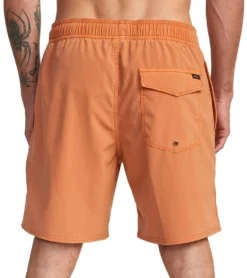 RVCA Men's Va Pigment Elastic Short 17" Trunk -Speede Trendy 7375236497576 cocoa 3a