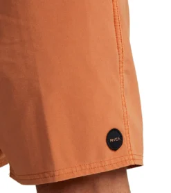 RVCA Men's Va Pigment Elastic Short 17" Trunk -Speede Trendy 7375236497576 cocoa 5a