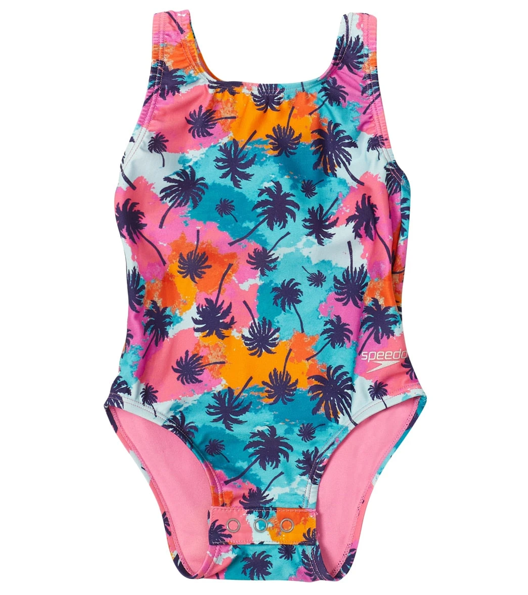 Speedo Girls' Printed Snap One Piece Swimsuit (Baby, Toddler) 1 Speedo Girls' Printed Snap One Piece Swimsuit (Baby, Toddler)