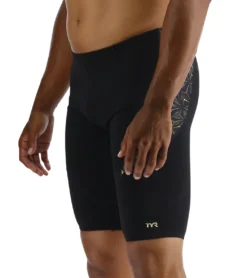 TYR Men's Obsidian Curve Splice Jammer Swimsuit 9 TYR Men's Obsidian Curve Splice Jammer Swimsuit -Speede Trendy 7416509595816 blackgold 4a