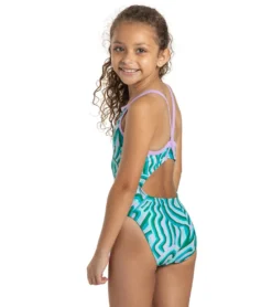 Sporti X Alex & Gretchen Walsh Whimsy Thin Strap One Piece Swimsuit Youth (22-28) -Speede Trendy 7424673448104 green 3a