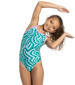 Sporti X Alex & Gretchen Walsh Whimsy Thin Strap One Piece Swimsuit Youth (22-28) -Speede Trendy 7424673448104 green 4a