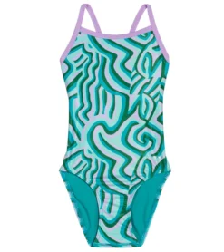 Sporti X Alex & Gretchen Walsh Whimsy Thin Strap One Piece Swimsuit Youth (22-28) -Speede Trendy 7424673448104 green 5a