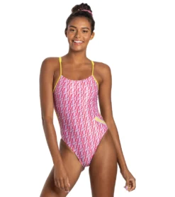 Sporti X Alex & Gretchen Walsh XOXO Tracy Double Strap One Piece Swimsuit -Speede Trendy 7424673677480 pink 5a