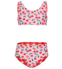 Seafolly Girls' Cherry Pie Reversible Two Piece Bikini Set (Big Kid)