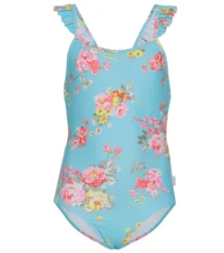 Seafolly Girls' Paradise Garden Ruffle Strap One Piece Swimsuit (Big Kid)