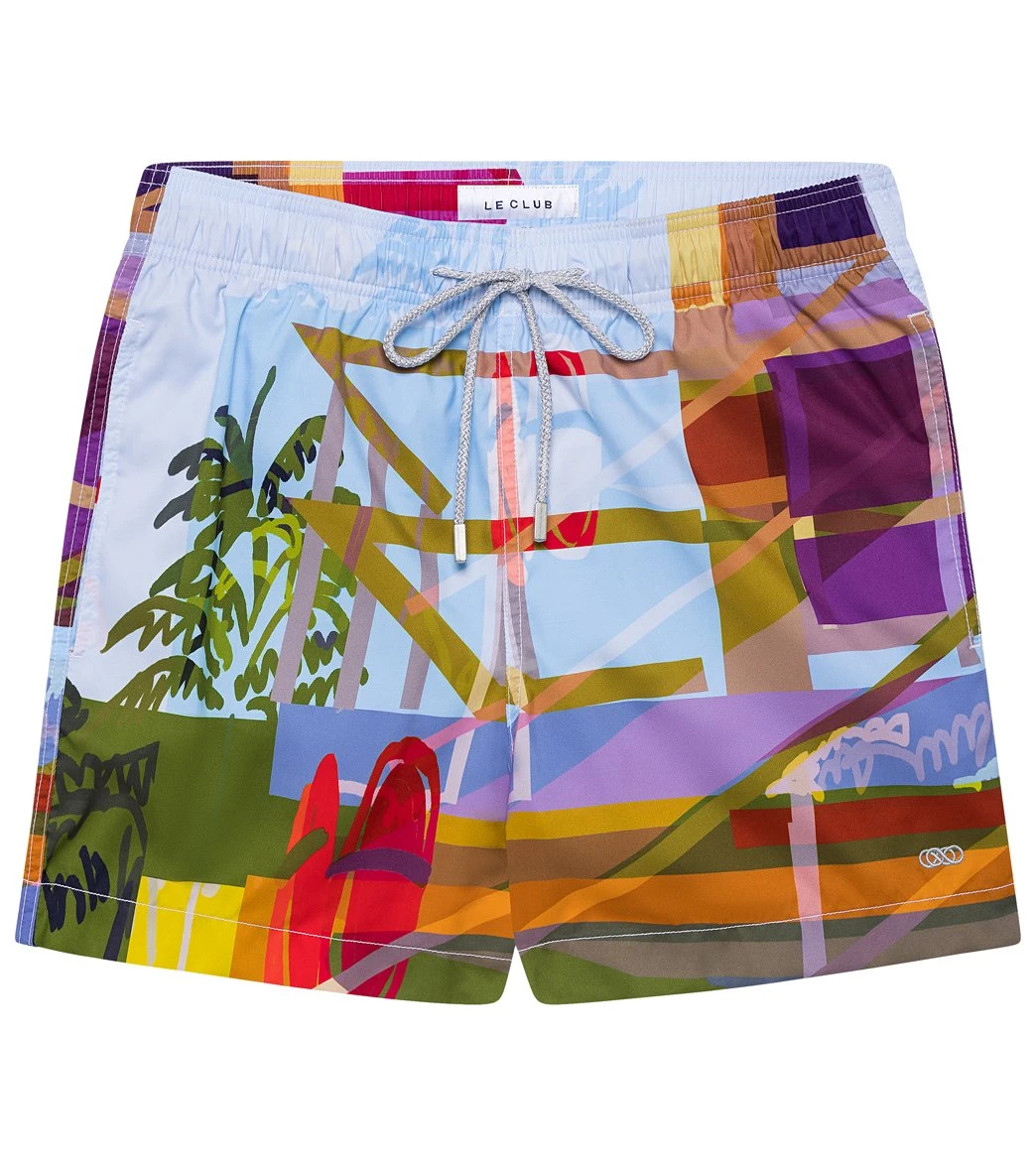 Men's Miami Beach Tower 1 Swim Trunks 1 Men's Miami Beach Tower 1 Swim Trunks
