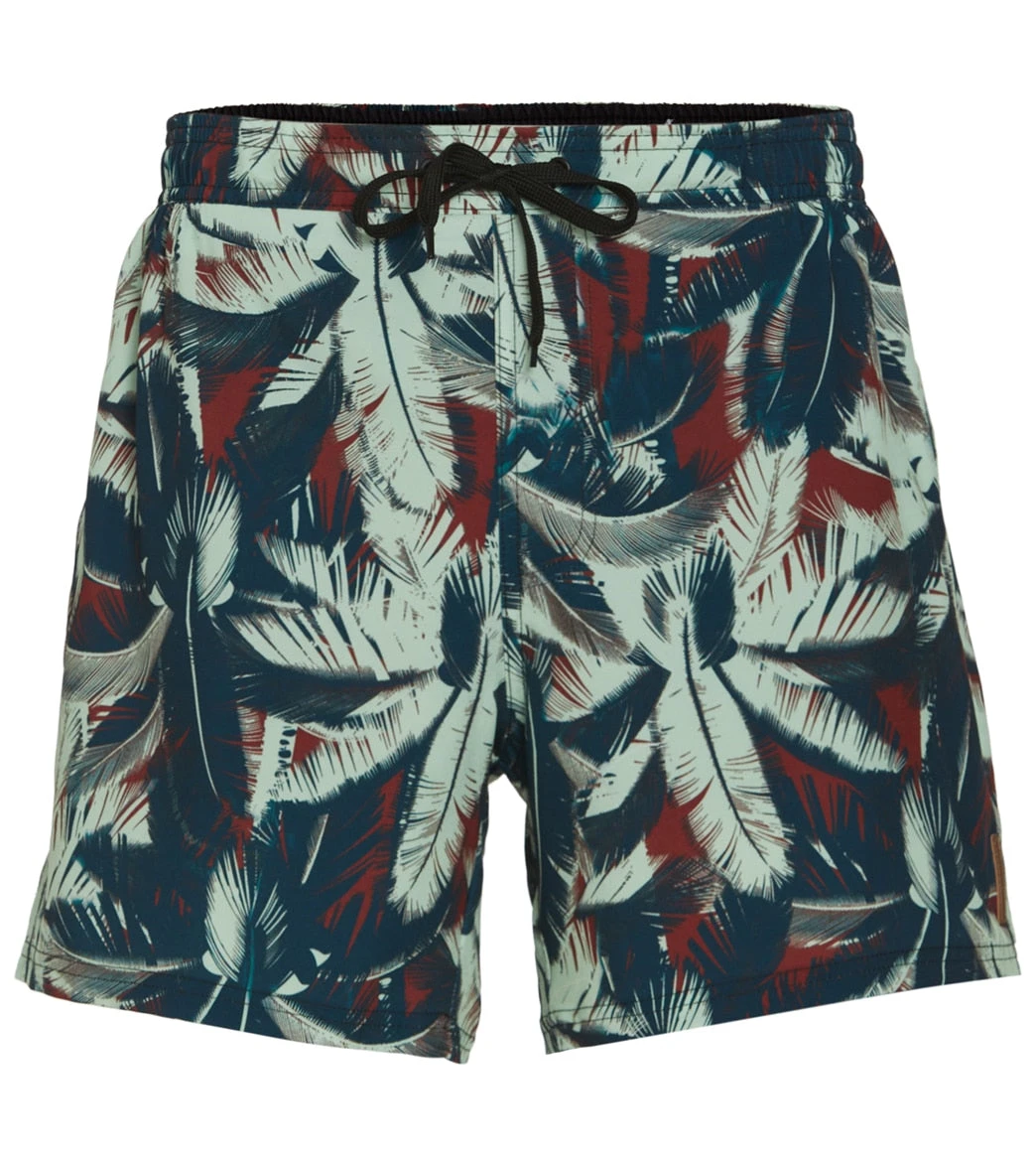 Men's Palm Print Swim Trunks 1 Men's Palm Print Swim Trunks