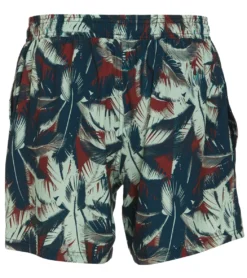 Men's Palm Print Swim Trunks 5 Men's Palm Print Swim Trunks -Speede Trendy 7492617896104 nightbluegreen 3a