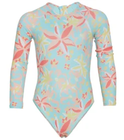 Roxy Girls' Holiday Flower Long Sleeve One Piece Swimsuit (Toddler, Little Kid)